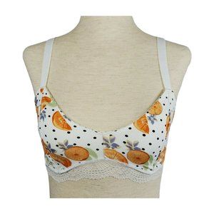 Free People Women Intimates sz XS Mari Printed Bralette color Ivory Combo